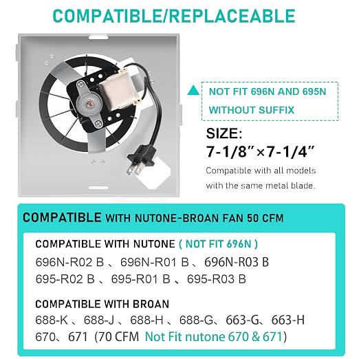【Upgraded Copper Motor】 696N-R02 B Unit 50CFM Fan Compatible - Image 2