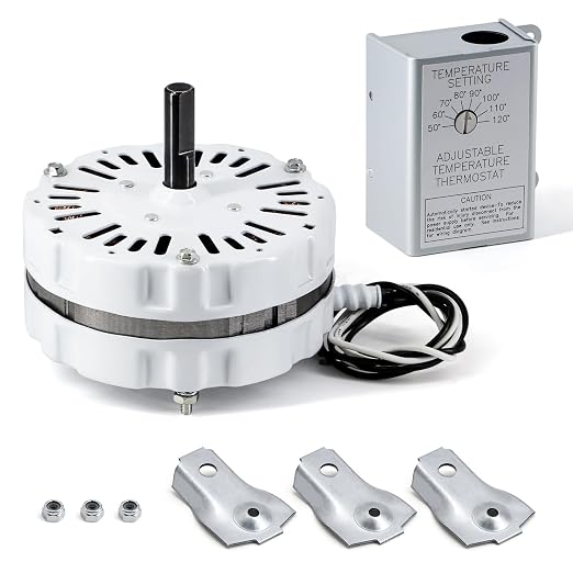 F0510B2944 F0510B2497 Power Vent Attic Fan Motor & 58033 Adjustable Thermostat by Aibabcue