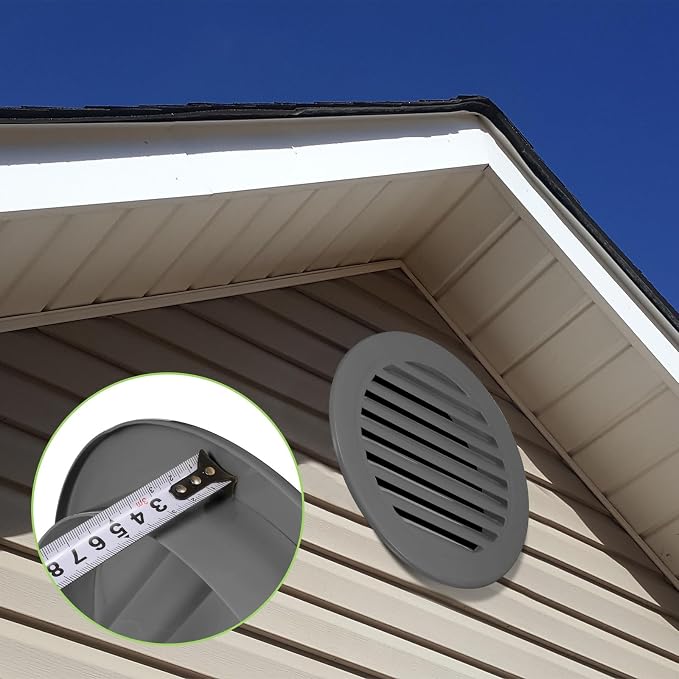PATIKIL 10" Round Air Vent, Louver Grille Cover Aluminum Alloy Soffit Vent HVAC - Image 5