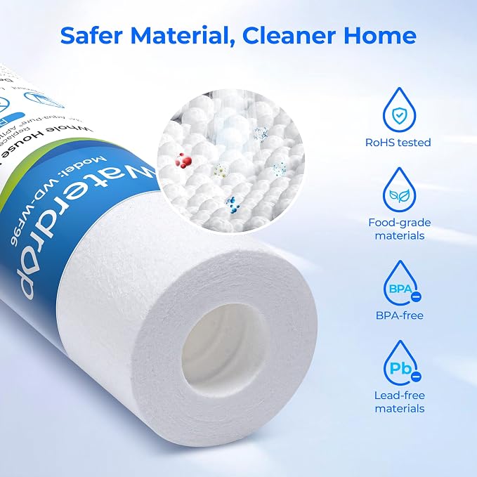 Waterdrop 5 Micron 10" x 2.5" Whole House Water Filter Replacement Cartridge - Image 4
