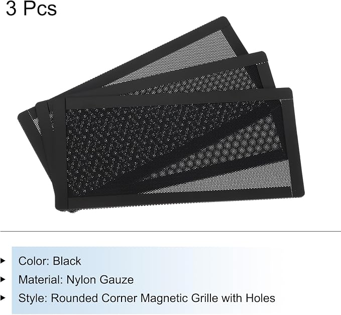 MECCANIXITY 3PCS PC Dust Filter, 200x100mm Magnetic Frame PVC Computer Case - Image 3