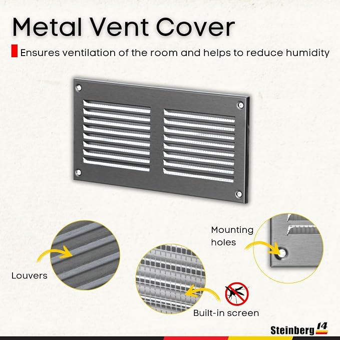 Steinberg14 Stainless Steel Vent Cover 6x2 - Image 2