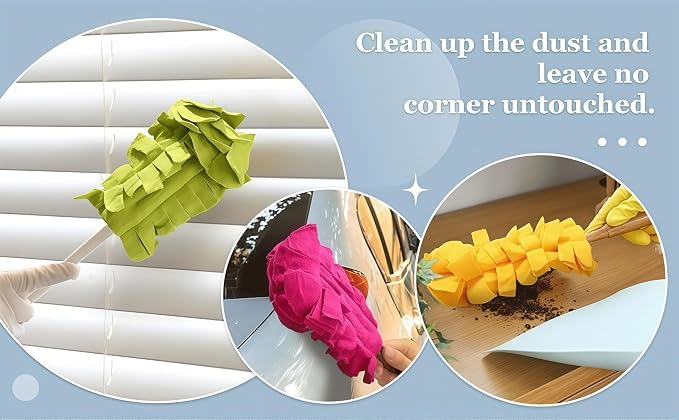 5 PCS Microfiber Duster Refill Reusable, Washable Cleaning Pads, 360 Cleaning - Image 3
