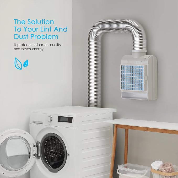 FUNMAS 3-in-1 Indoor Dryer Vent, Stainless Steel Screen Filter, Polyester - Image 7