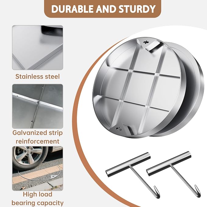 36 inch Stainless Steel Round Invisible Manhole Cover | Embedded Septic Tank - Image 4