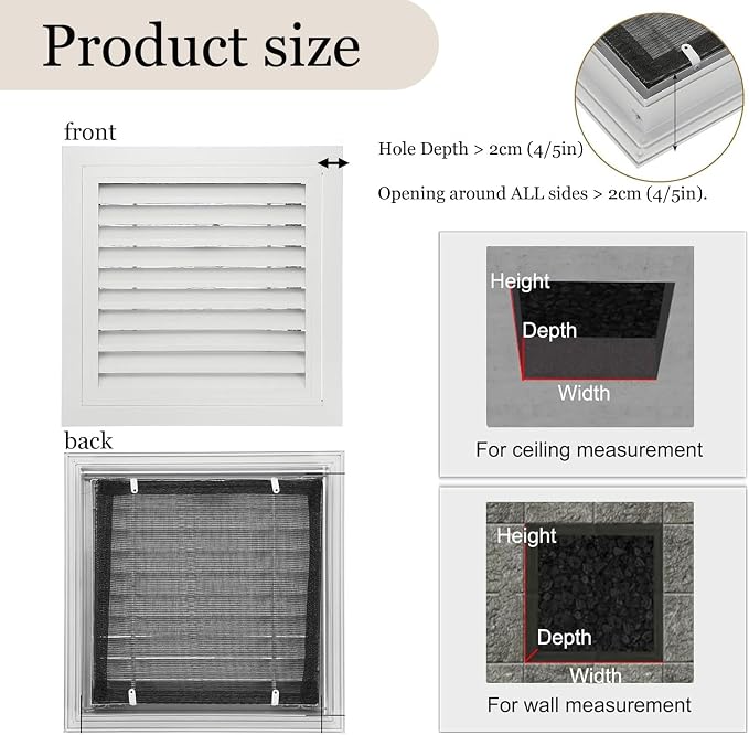 Black Modern Air Return Grille，Wxl_18 x 32 in Decorative Aluminum Air Vent Cover - Image 2