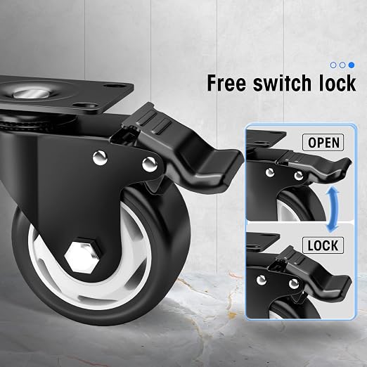 4" Swivel Plate Casters, 1200Lbs Capacity - Image 4