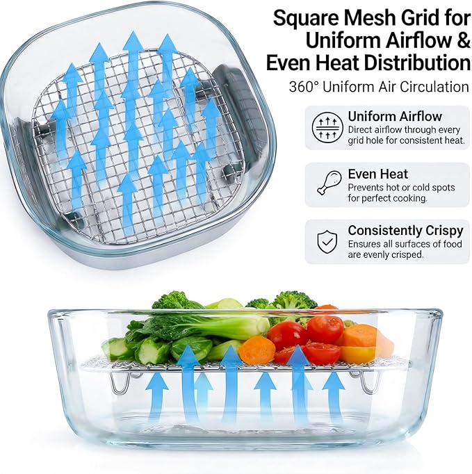 2PCS Crisper Rack for Ninja Crispi Air Fryer FN101, 304 Stainless Steel - Image 4