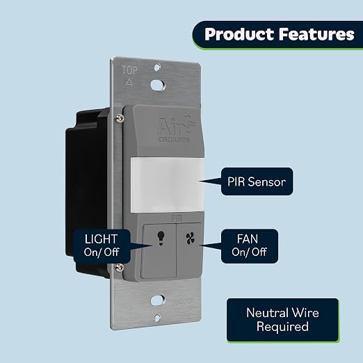 TOPGREENER Dual Load Air Circulator Switch, Auto Hourly Fresh Air Switch & - Image 2