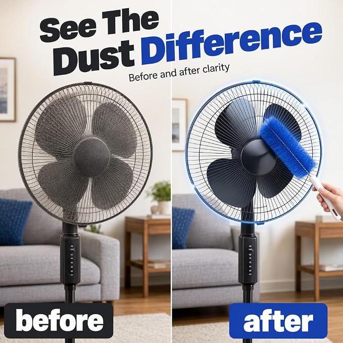 Bendable Microfiber Head, 2026 New Plastic Fan Cleaner Brush, Fan Cleaning - Image 3