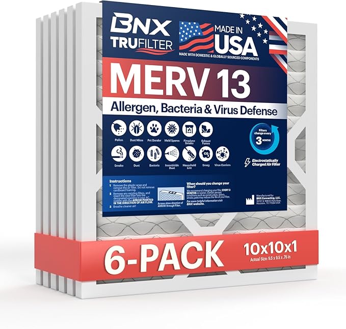 BNX TruFilter 10x10x1 Air Filter MERV 13 by BNX