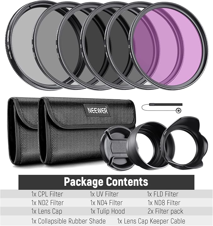 Neewer Brand 58mm UV CPL FLD Filter Kit & ND Set - Image 8