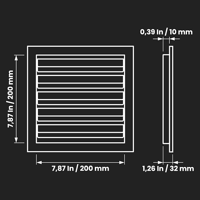 Repa Market 8" x 8" Inch Heavy Duty Galvanized Steel Exhaust Vent - Image 2
