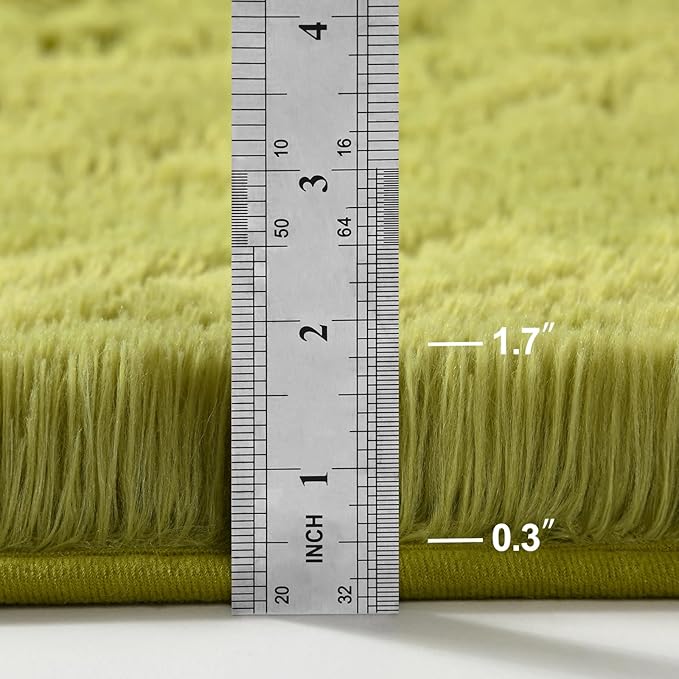 Deerhoo Large Shag Area Rugs 5 x 8, Plush Fuzzy Rugs for Living Room, Ultra Soft Fluffy Furry Rug for Bedroom, Indoor Carpet Nursery Rugs for Kids Room Home Decor, Green