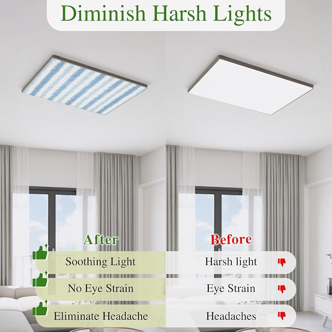 Fluorescent Light Covers for Drop Ceiling Vertical Halation Blue White Striped - Image 7