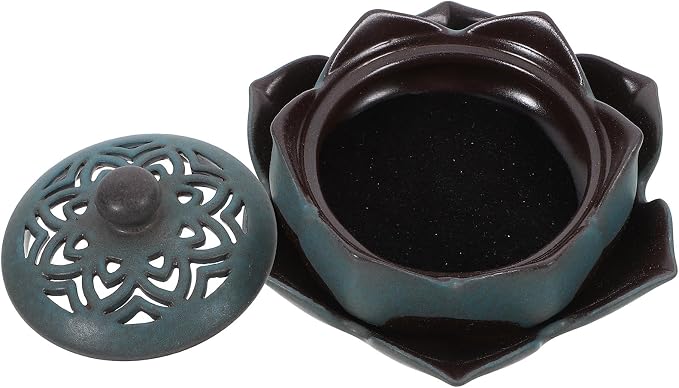 SEWACC Ceramic Lotus Incense Holder Vintage Home Decorative Incense Burner by SEWACC