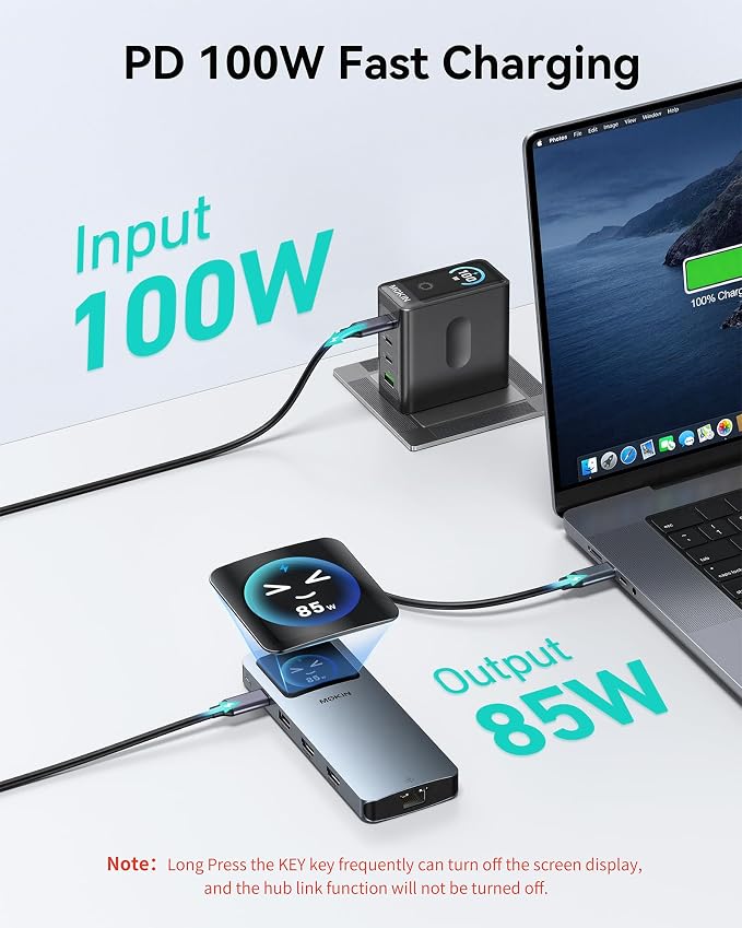 MOKiN LCD USB C Docking Station Dual Monitor, 12 in 1 Laptop Docking Station - Image 8