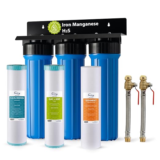 iSpring WGB32B-MKS+AHPF12MNPT16X2 3-Stage Whole House Water Filter System w/ by iSpring