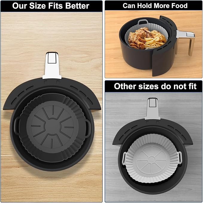 Round Silicone Air Fryer Liners 2 Pack - Image 4