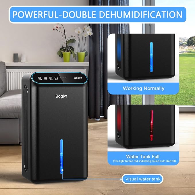 Dehumidifier for Home up to 1000 sq.ft, 98oz Small Quiet Dehumidifier - Image 5