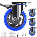 5 Inch Caster Wheels with Safety Dual Locking, Heavy Duty Casters Set of 4 by WOZESEIK