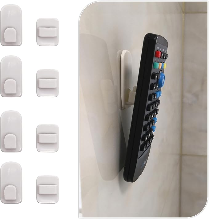 Set of 4 Remote Controller Plastic Wall Hook Holder by Unknown