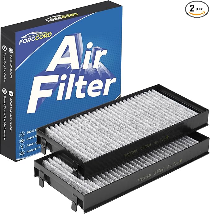 2-Pack Cabin Air Filter Fits for 2007-2019 BMW X5, 2008-2019 BMW X6 Activated by Forccord