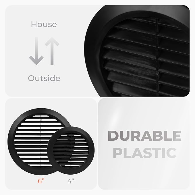 4" Inch Black Round Air Vent Cover - Image 4