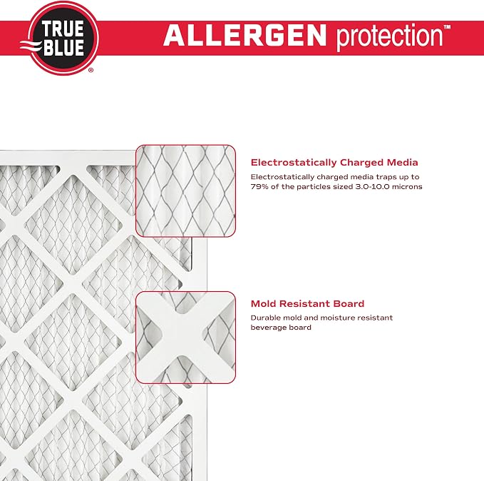 True Blue 20x24x1 MERV 11 Allergen Air Filter | Electrostatic Pleated HVAC - Image 5