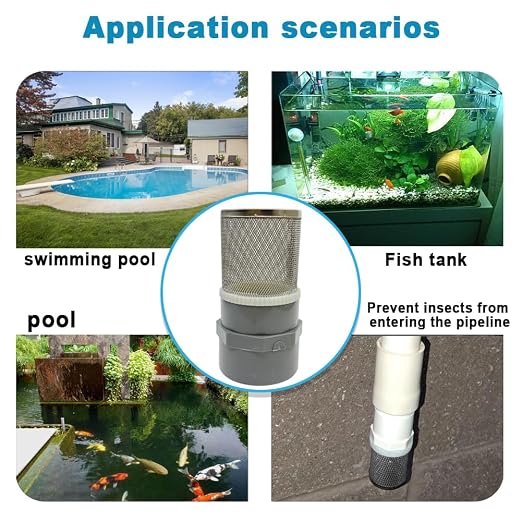 1.2 inch Stainless Steel Filter Cover Connected to 1.2 inch/DN32 Grey PVC Water - Image 5