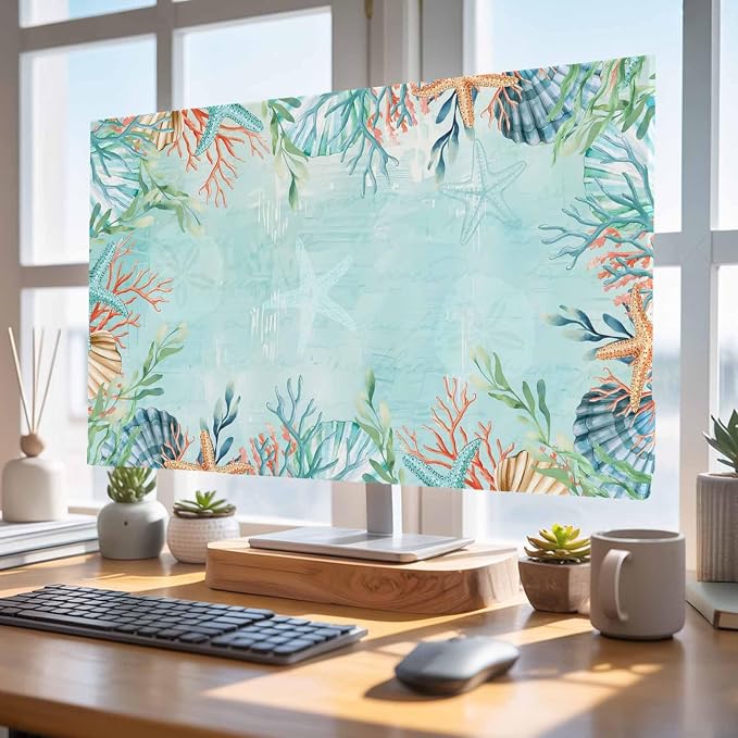 Coastal Ocean Starfish Coral Indoor TV Cover, Elastic TV Screen Protector Sea - Image 4