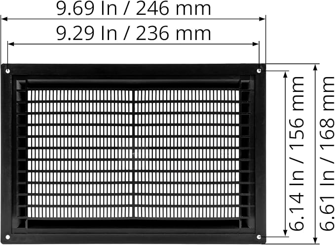 10" x 7" Inch Black Vent Cover - Image 2
