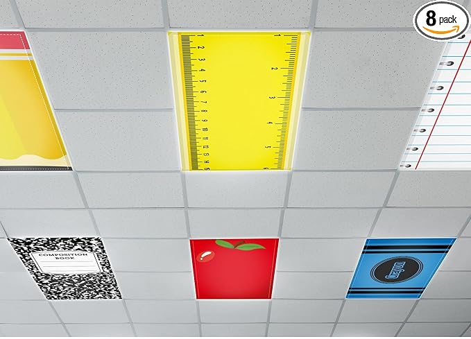 QOUBAI 8PCS Fluorescent Light Covers, 4x2 Feet Magnetic Light Cover Fluorescent by QOUBAI
