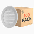 100-Pack 4" Round Air Vent Cover – White Plastic Soffit Air Vent Deflector by HVACOV