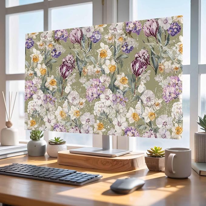 Vintage Blossom Floral Country Indoor TV Cover, Elastic TV Screen Protector - Image 4