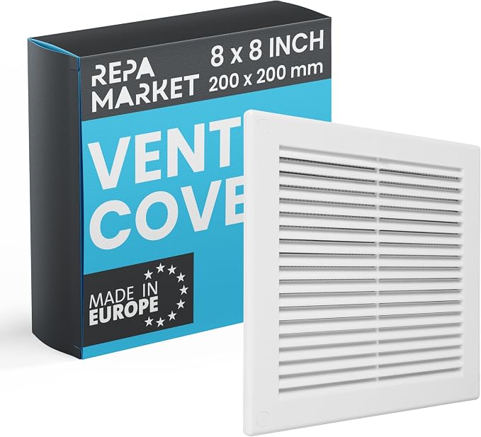Repa Market 8 x 8 Inch White Square Air Vent Cover by RepaMarket