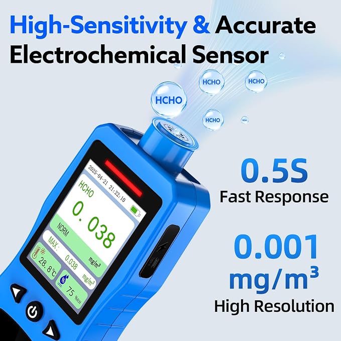 Formaldehyde Detector, Rechargeable HCHO Monitor - Image 2