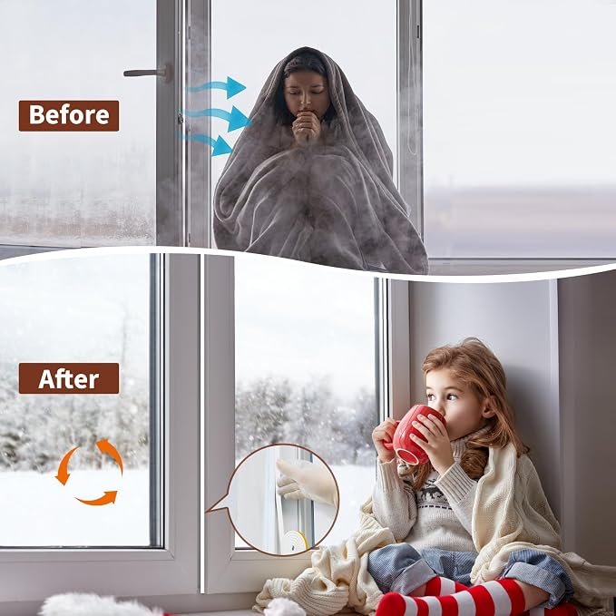 Yotache Weather Stripping Door Seal Strip White 3/8" x1/8", Foam Insulation - Image 7
