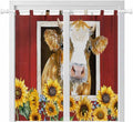 Cows Sunflowers Living Room Curtains 84 Inch Length, Window Curtains Tab Top by Unknown
