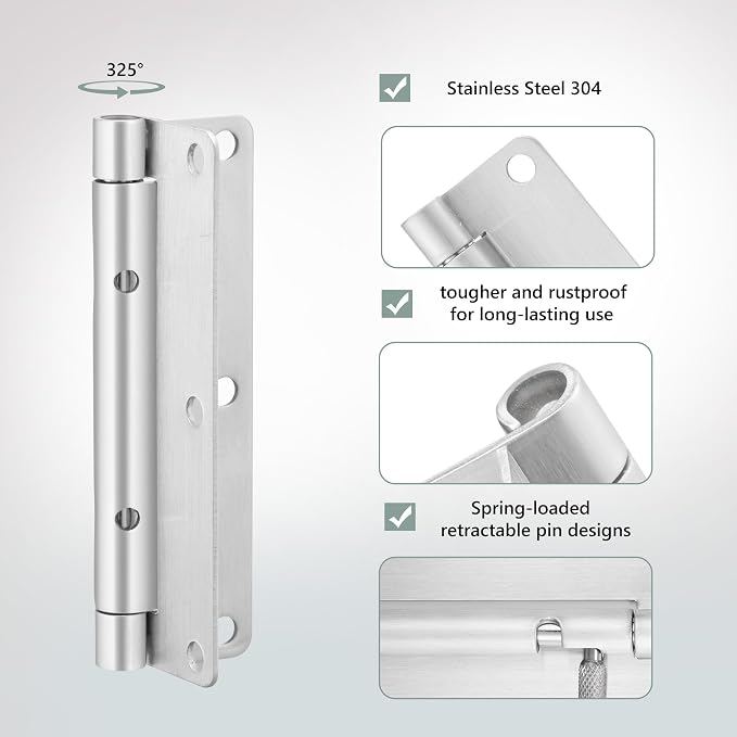 4 Inch Quick Release Hinge, Stainless Steel 304, Detachable, Spring Release - Image 4