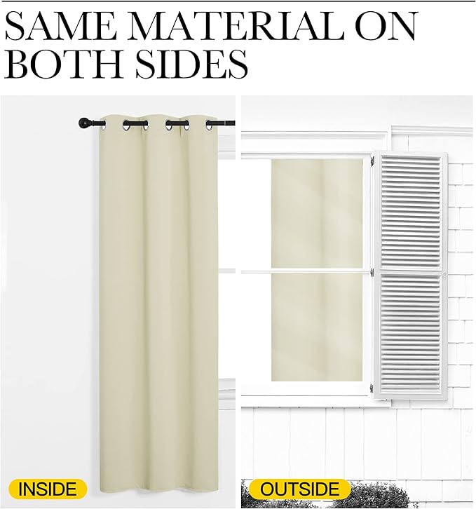 NICETOWN Beige Room Darkening Curtains 120" Long for Boho Farmhouse Home Decoration, 55" Wide, Set of 2, Window Treatment Total Privacy Drape Panels for Bedroom Guest Room
