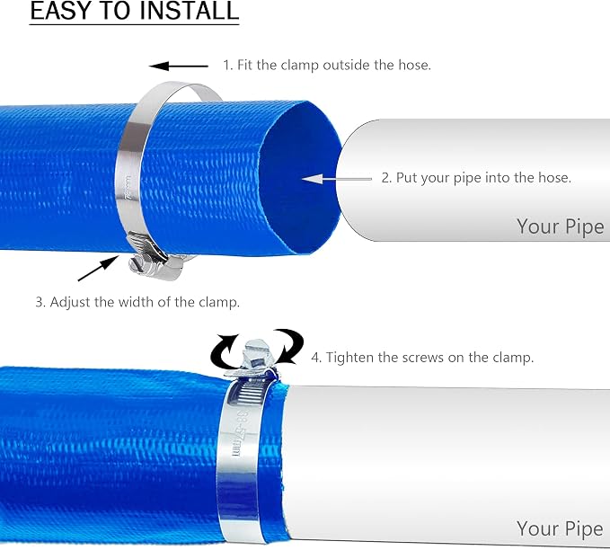 DAVCO 1.25" x 50 ft Pool Backwash Hose, Heavy Duty Reinforced Blue PVC Lay Flat - Image 5