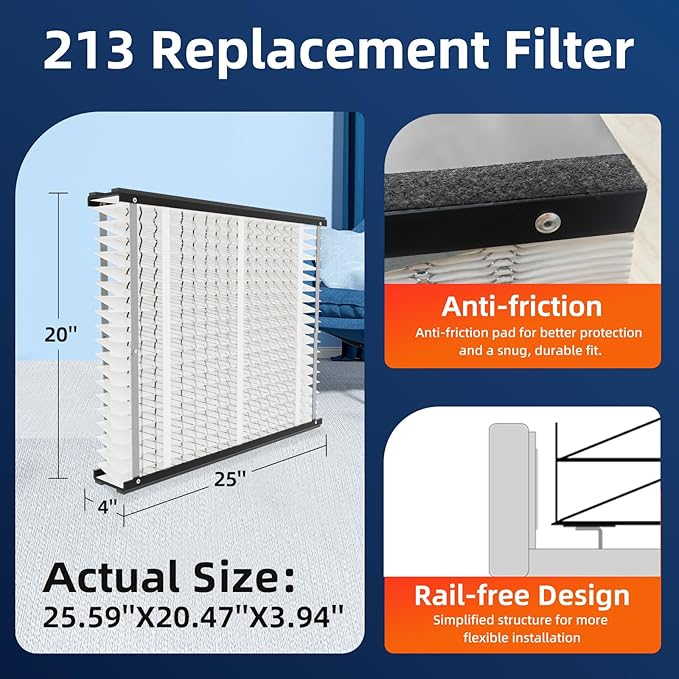 213 Replacement Air Filter, MERV 13, Actual Size: 20.47"x25.6"x3.94", Nominal - Image 3