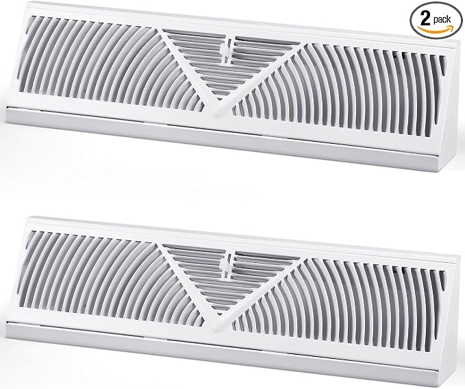 Yaocom 2 Pack Baseboard Register Vent 18 Inch Duct Opening Size Vent Covers by Yaocom