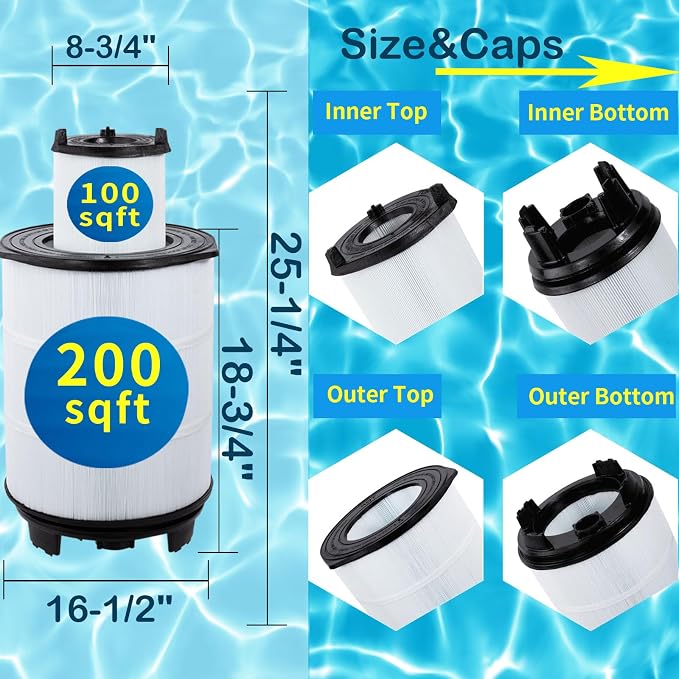 Savener® S7M120 System 3 Inner and Outer Pool Filter, Compatible - Image 2