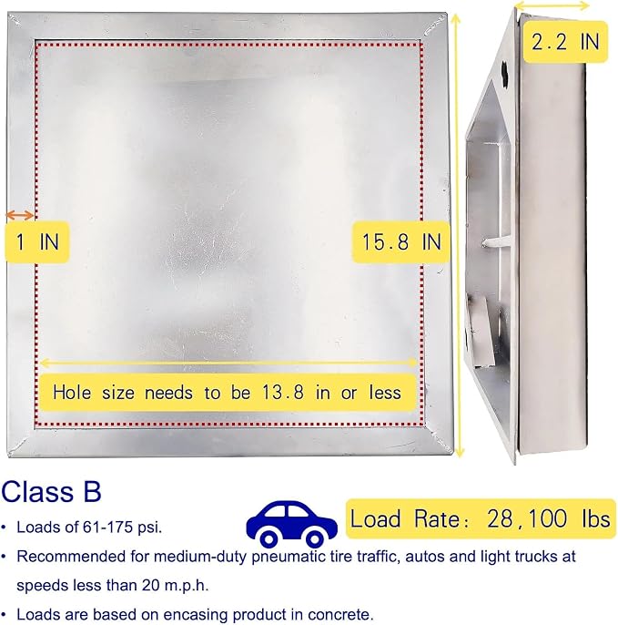 16x16 in Invisible Stainless Steel Manhole Cover and Frame - Image 2