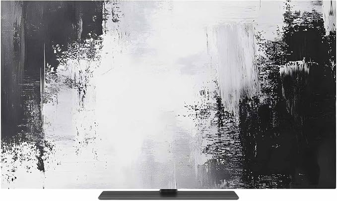 Abstract Black White Gradient Indoor TV Cover, Elastic TV Screen Protector by Unknown