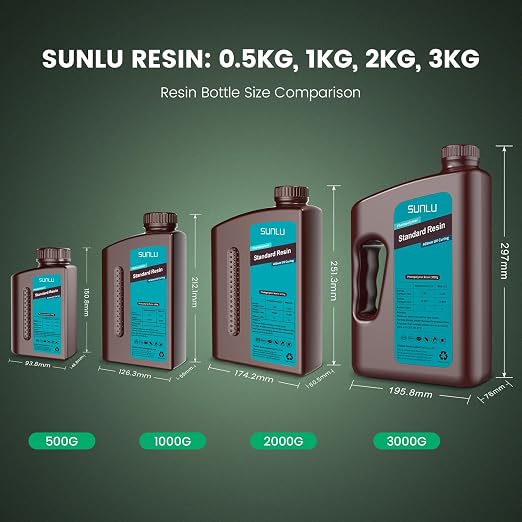 SUNLU 3D Printer Resin Bundle, 395 to 405nm UV Curing 3D Printing Liquid - Image 7
