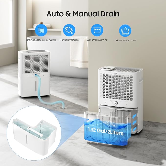 6500 Sq.Ft Dehumidifier for Basement Home, ANDTE 120 Pints Large Room - Image 7