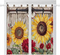 Sunflowers Living Room Curtains 84 Inch Length, Window Curtains Tab Top by Unknown